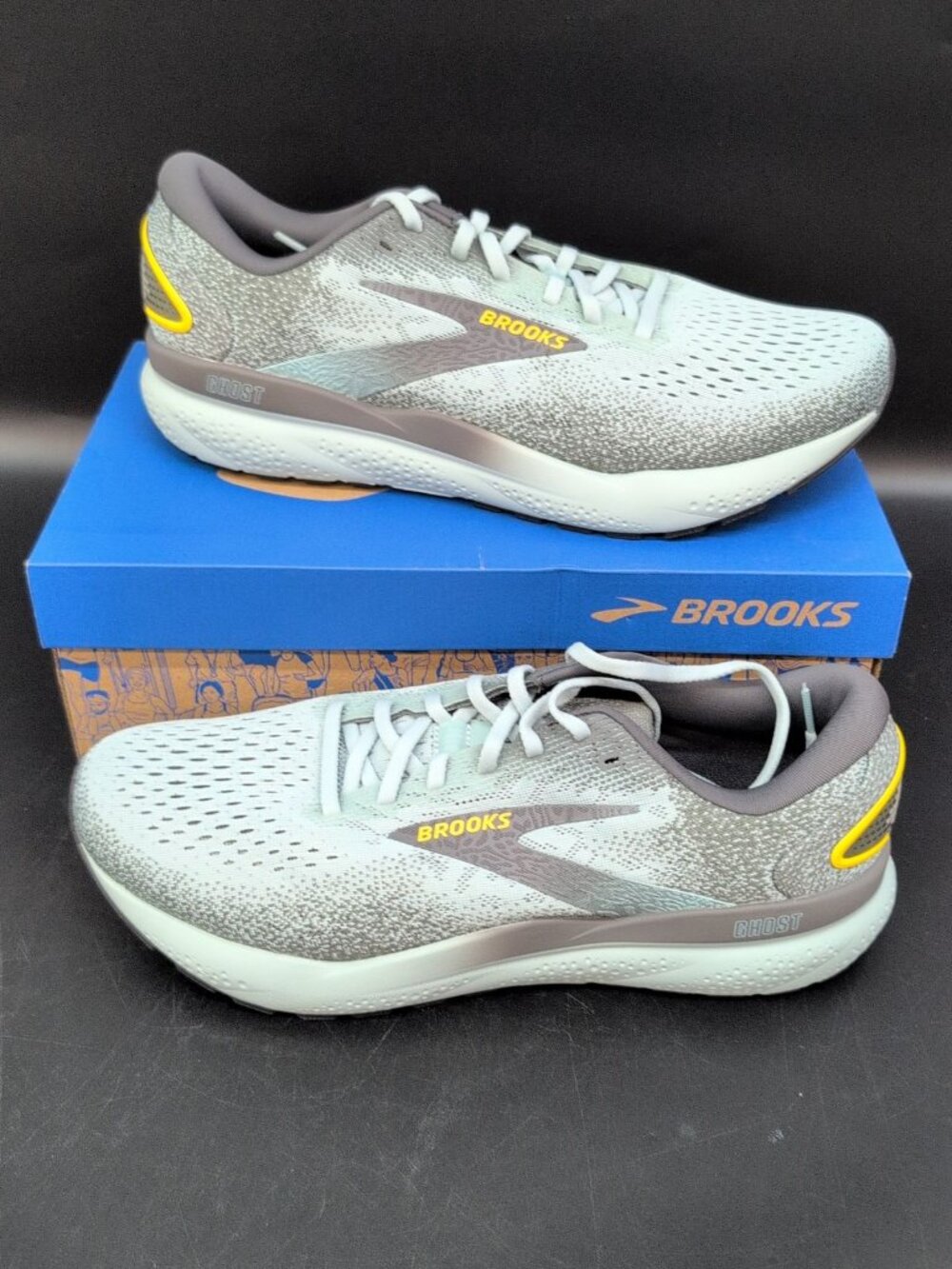 Brooks Ghost 16 Cushioned Running Sneakers Men's Shoes US 11.5M Cloud Grey Gold